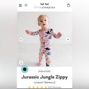 Little Sleepies Jurassic Jungle Zippy